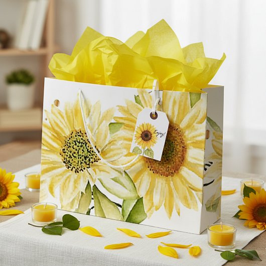 Weiche Aquarellblumen Große Geschenktüte