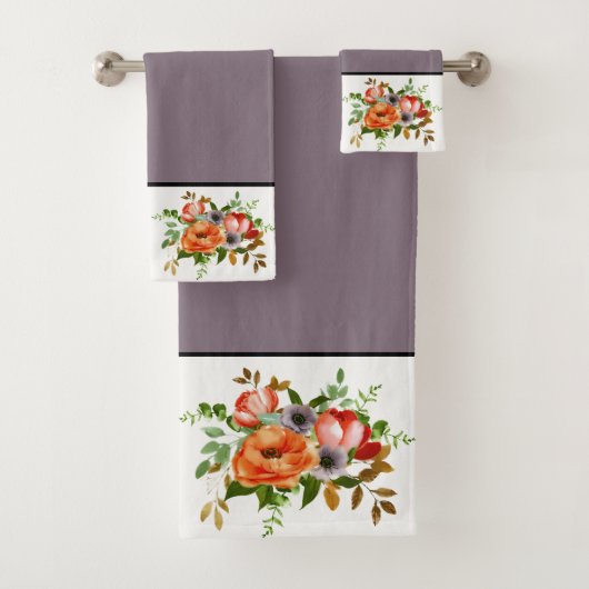 Weiche Aquarellfarben Blumen Bad Handtuchhandtuch Badhandtuch Set (Insitu)