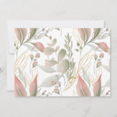 weiche Aquarellgoldfarben Wintergrün Mitteilungskarte (Rückseite)