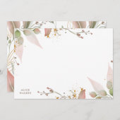 weiche Aquarellgoldfarben Wintergrün Mitteilungskarte (Vorne/Hinten)