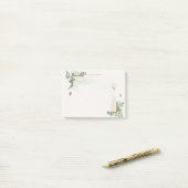 weiche Aquarellgoldgrün monogramm post it not Post-it Klebezettel (Auf Schreibtisch)