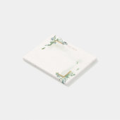 weiche Aquarellgoldgrün monogramm post it not Post-it Klebezettel (angewinkelt)