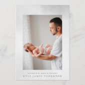 Weiche Aquarellgrenze Foto Geburt Ankündigung (Rückseite)