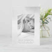 Weiche Aquarellgrenze Foto Geburt Ankündigung (Stehend Vorderseite)