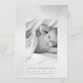 Weiche Aquarellgrenze Foto Geburt Ankündigung (Vorderseite)