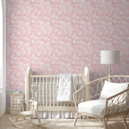 Weiche AquarellmusterRosa Sterne für Kinderzimmer Tapete