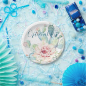 Weiche Aquarellpastellfarben blühende Kakteen  Pappteller (Party)