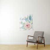 Weiche Aquarellpastellfarben blühende Kakteen Wandteppich (Beispiel)