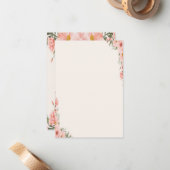 Weiche Aquarellpinke Blume Mitteilungskarte (Vorderseite/Rückseite Beispiel)