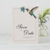 Weiche Asche Schatten farbiger Kolibri Save the Da Einladung (Stehend Vorderseite)