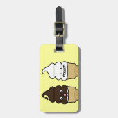 Weiche Aufschlags-Eistüteoblate-Schokoladenvanille Gepäckanhänger (Vorderseite vertikal)