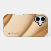 Weiche, beige Abstrakte Waves iPhone 16 Hülle (Rückseite (Horizontal))