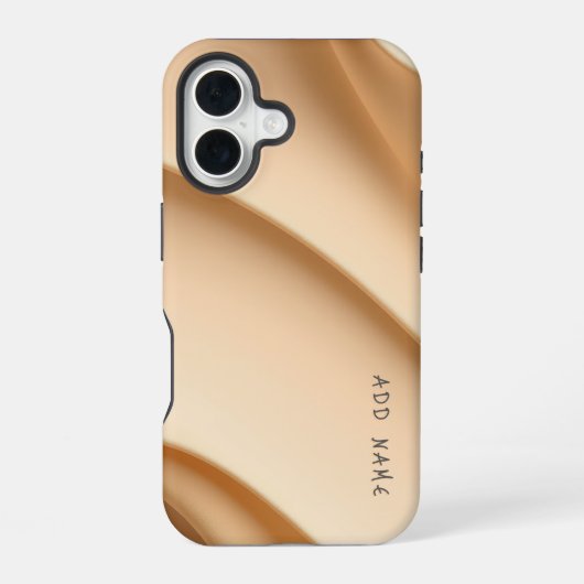 Weiche, beige Abstrakte Waves iPhone 16 Hülle (Rückseite)