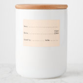 Weiche Beige Lebensmitteletiketten für Zuhause und Lebensmitteletikett (Vorderseite)