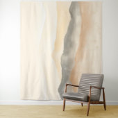 Weiche Beige und Graufarbene Berge Landschaft Wandteppich (Beispiel)