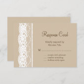 Weiche Beige und Vintage Spitzen-UAWG RSVP Karte (Vorne/Hinten)