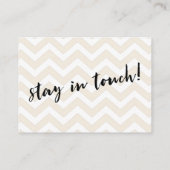 Weiche, beige und weiße Zickzack "We ve Moved"-Kar Visitenkarte (Rückseite)