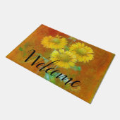 Weiche bemalte Sonnenblumen - Empfang Fußmatte (Schrägansicht)
