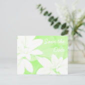 Weiche Blätter Grüne "Save the Date" Postkarte (Stehend Vorderseite)