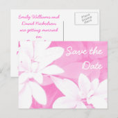 Weiche Blätter Rosa "Save the Date" Postkarte (Vorne/Hinten)