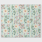 Weiche blau gestreifte Blumenverpackung Geschenkpapier (Flach)