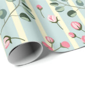 Weiche blau gestreifte Blumenverpackung Geschenkpapier (Rolleneckpunkt)