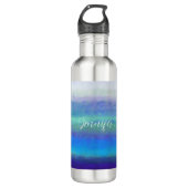 Weiche Blau- und Grüntöne Edelstahlflasche (Vorderseite)