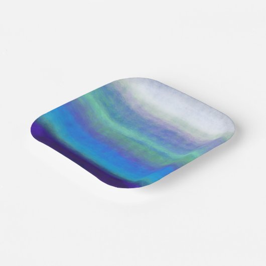 Weiche Blau- und Grüntöne Pappteller (Gewinkelt)