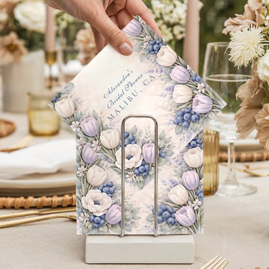 Weiche Blaubeer-Botanicals-Brautparty Serviette