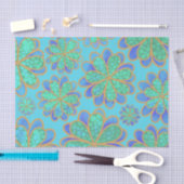 Weiche blaue Blumen in einem Meer  Seidenpapier (Handwerk)