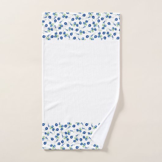 Weiche blaue Blumen Pattern Badetuch Set (Handtuch)
