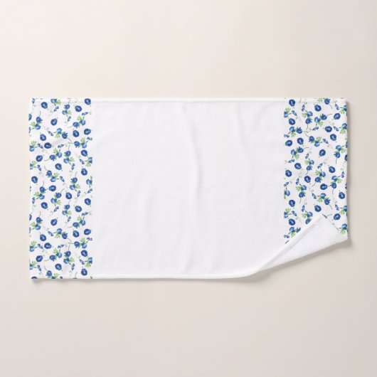 Weiche blaue Blumen Pattern Badetuch Set (Handtuch)