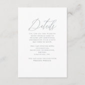 Weiche blaue Blüte mit kalligrafischer Hochzeit Begleitkarte (Vorderseite)