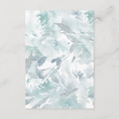 Weiche blaue Blüte mit kalligrafischer Hochzeit Begleitkarte (Rückseite)