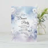 Weiche blaue Blüten und Lavendel-Mist Einladung (Stehend Vorderseite)