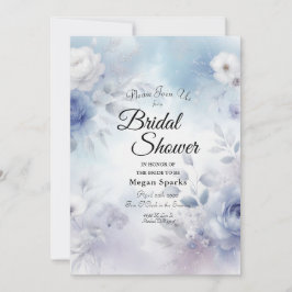 Weiche blaue Blüten und Lavendel-Mist Einladung