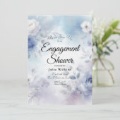 Weiche blaue Blüten und Lavendel-Mist Einladung (Stehend Vorderseite)