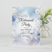 Weiche blaue Blüten und Lavendel-Mist Einladung (Stehend Vorderseite)