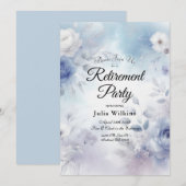 Weiche blaue Blüten und Lavendel-Mist Einladung (Vorne/Hinten)