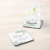 Weiche Blaue Botanische Cheers-Getränkeuntersetzer Getränkeuntersetzer (Rechte Seite)