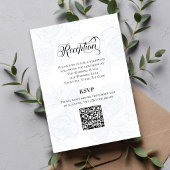 Weiche Blaue Florale Empfangs-RSVP-QR-Code-Karte Begleitkarte