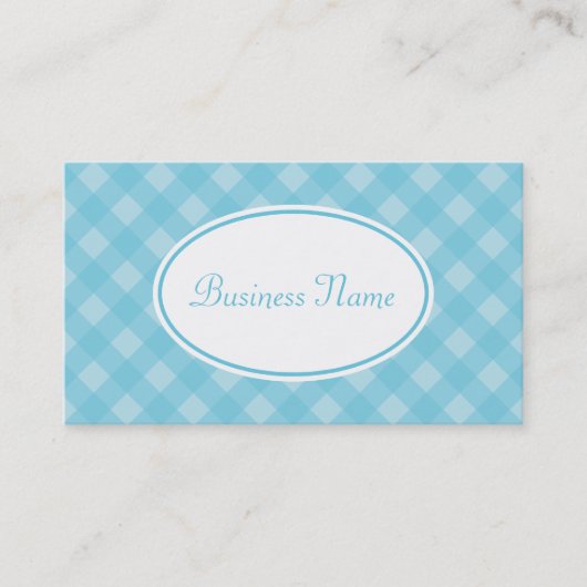 Weiche blaue Gingham Visitenkarte (Vorderseite)