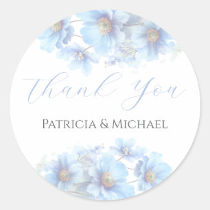 Weiche Blaue Himalaya-Mohn-Blumen-Garten-Hochzeit  Runder Aufkleber