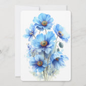 Weiche Blaue Himalaya-Mohn-Blumen-Gartenhochzeit Save The Date (Rückseite)