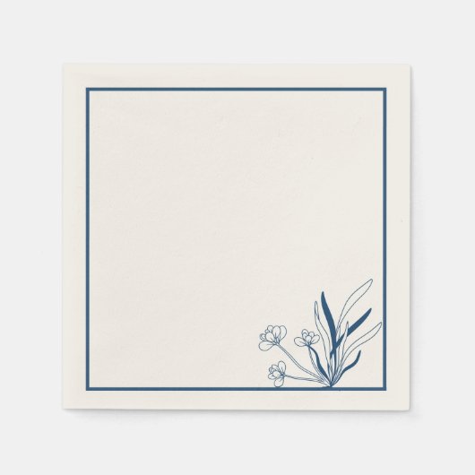 Weiche blaue Küsten-Botanik-Servietten Serviette (Vorderseite)