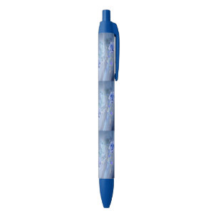 Weiche blaue Musiknoten und Rosen - Blauer Stift