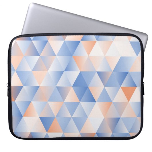 Weiche blaue Orangendreiecke Laptopschutzhülle (Vorderseite)