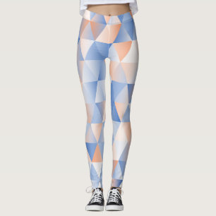 Weiche blaue Orangendreiecke Leggings