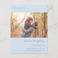 Weiche Blaue Schriftart Paar Foto Heiratet