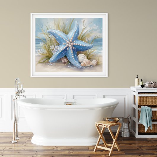 Weiche Blaue Seestern-Küsten-Wandkunst | Poster